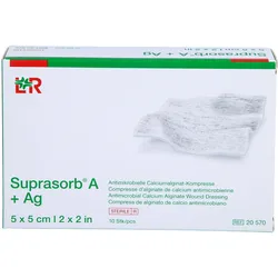 Suprasorb A+ag Antimik.cal.alginat Kompr. 5x5 cm 10 ST