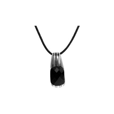 Kette ohne Anhänger ADELIA´S "Halskette aus Textil 50 cm", schwarz (silber), Halsketten, Damen, 50cm, Ein Geschenk, das Freude macht