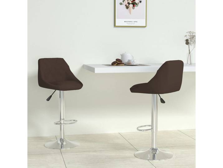furnicato Barhocker 2 Stk. Braun Kunstleder (2 St), Drehbare Barstühle, höhenverstellbar mit Gasdruckfeder für Cafes