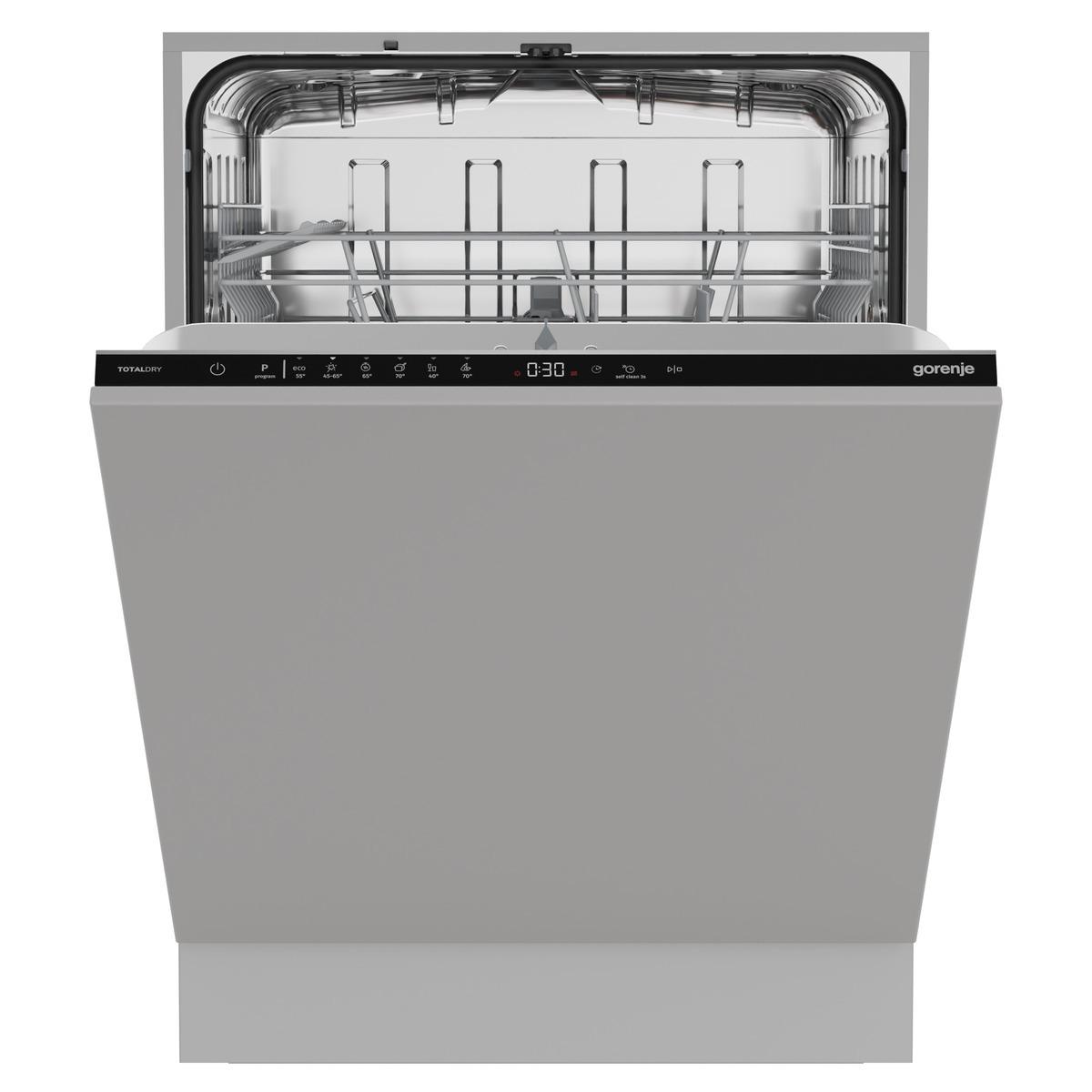 Gorenje GV642A65 Geschirrspüler, vollintegrierbar, Selbstreinigungsprogramm, TotalDry, 60 cm, Grau