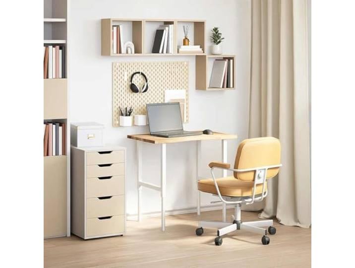KTHLBRH Tischplatte 80 x 60 x 2,5 cm Eiche massiv unbehandelt Geschliffene Oberfläche, rechteckige Form, kein vorgebohrtes Loch, kombinierbar mit Beinen