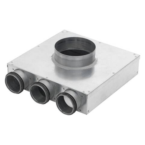 Lindab Ventilboks PVCU Ø125 med 2 tilslutninger Ø63 (885379)