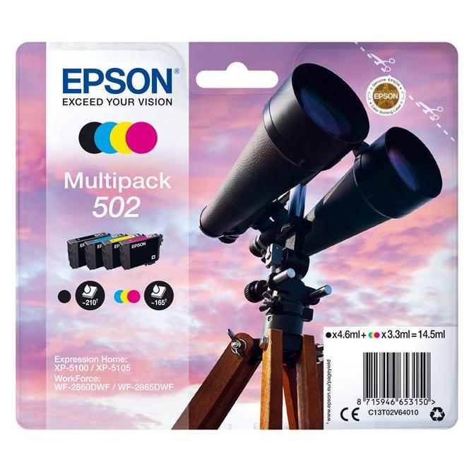 Epson 502 Multipack (BK, C, M, Y) (C13T02V64010)
