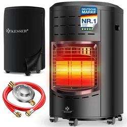 KESSER® Gasheizer Keramik 4200 Watt Gas Heizstrahler inkl. Gasdruckregler Gasschlauch - Gasheizofen inkl. Schutzhülle Gasheizgerät, Infrarot Keramikbrenner, Butan- oder Propangasflaschen