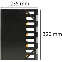 Exacompta Ordnungsmappe DIN A4 9-Fach  schwarz