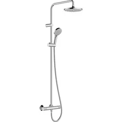 Brause-System Hansgrohe 200 1jet Vernis Blend Handbrause, Kopfbrause Ø 205 mm und Thermostat chrom