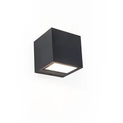 Lutec LED-Außenwandleuchte Gemini Alu, Eisen, Stahl & Metall Schwarz