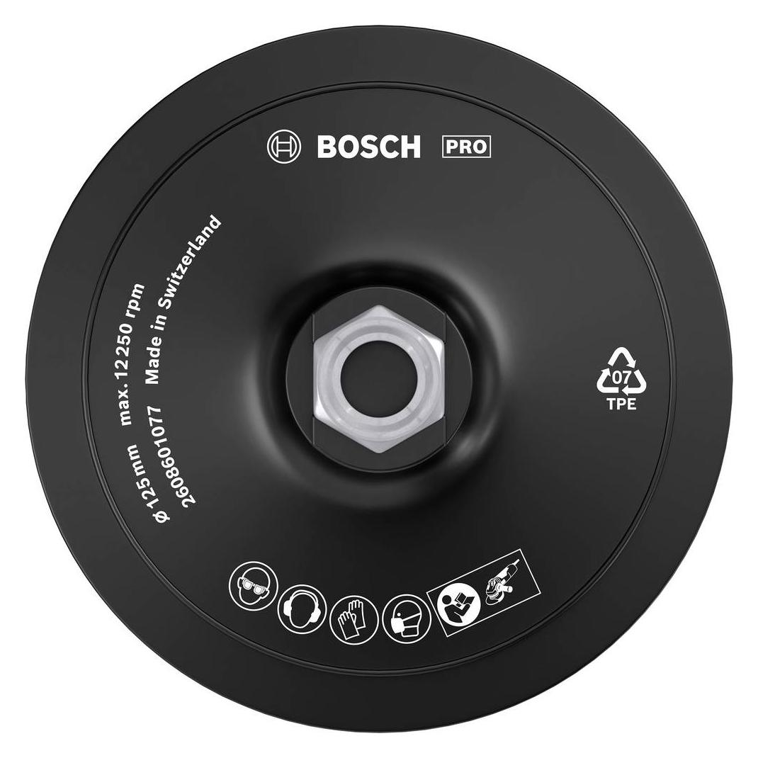 Bosch Professional Zubehör PRO Backing Pad, 125 mm, M14, Klettverschluss (2608601077)