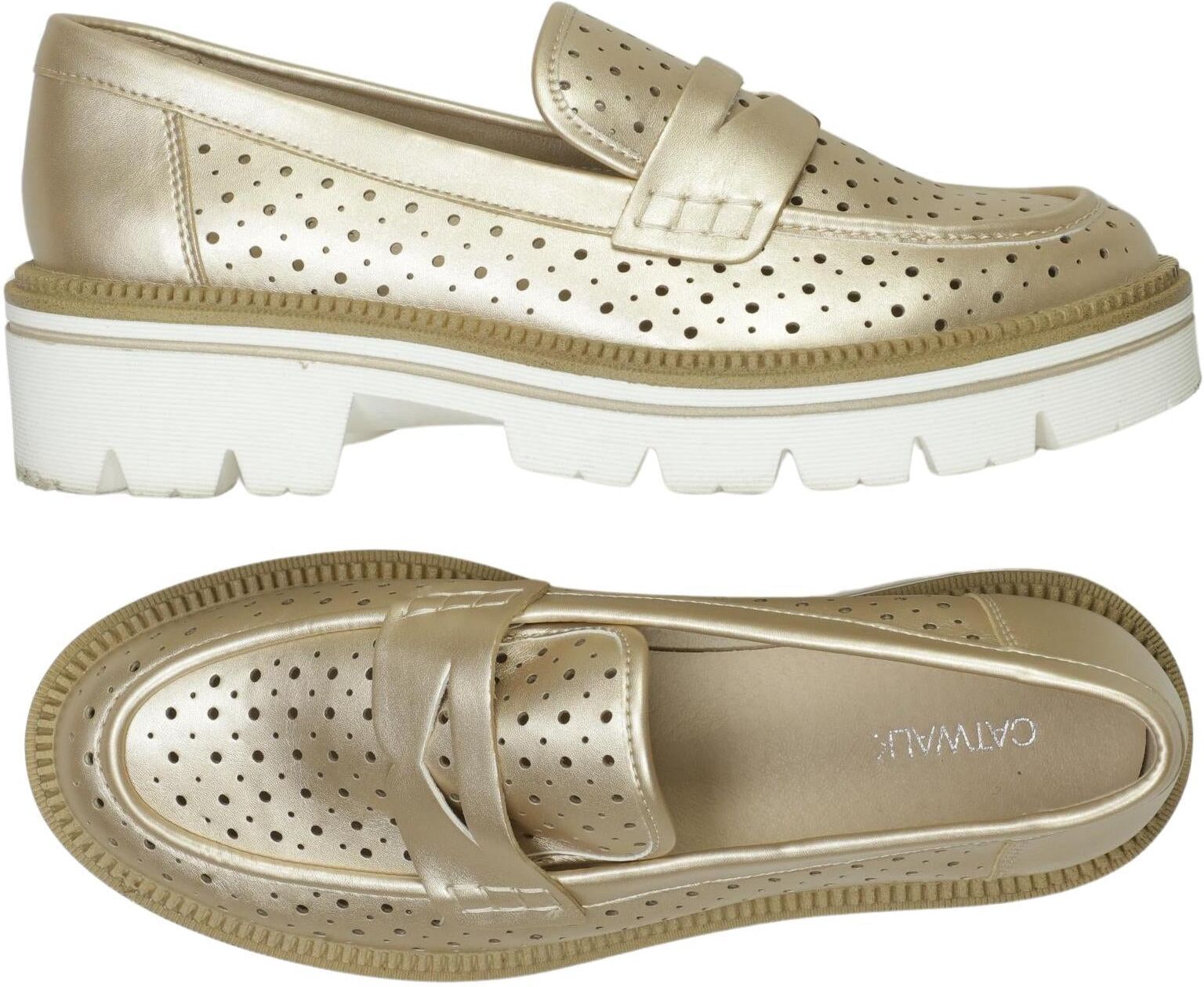 Catwalk Damen Halbschuh, Gold, Gr. EU 40, Kunstleder - Second Hand