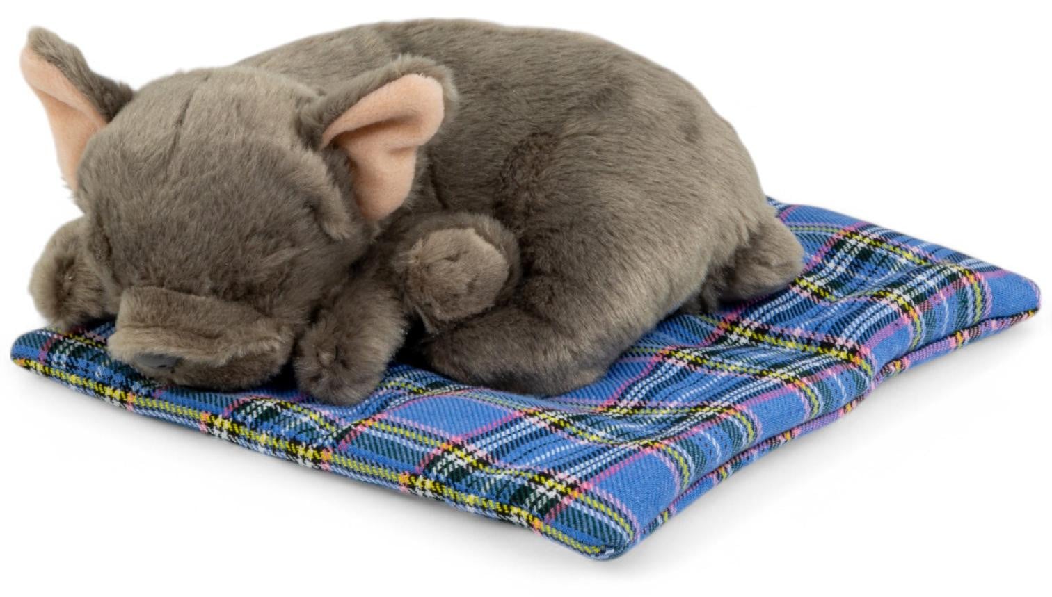 Carl Dick Franse bulldog knuffel op een kussen, pluche speelgoed, 23 cm