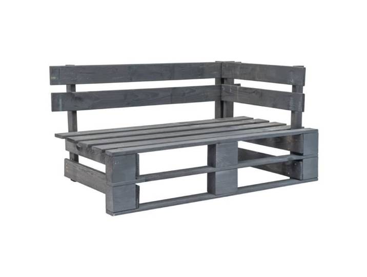 Banc d'angle palette de jardin en bois massif gris - EU43833