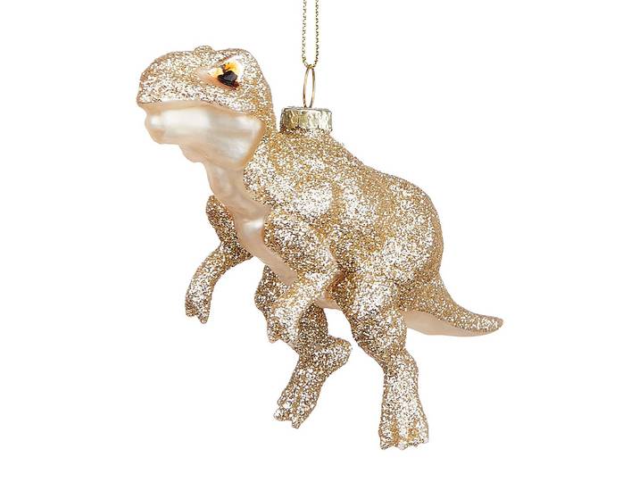 Décoration de Noël T-Rex 3 x 6 x 12cm Doré/Doré