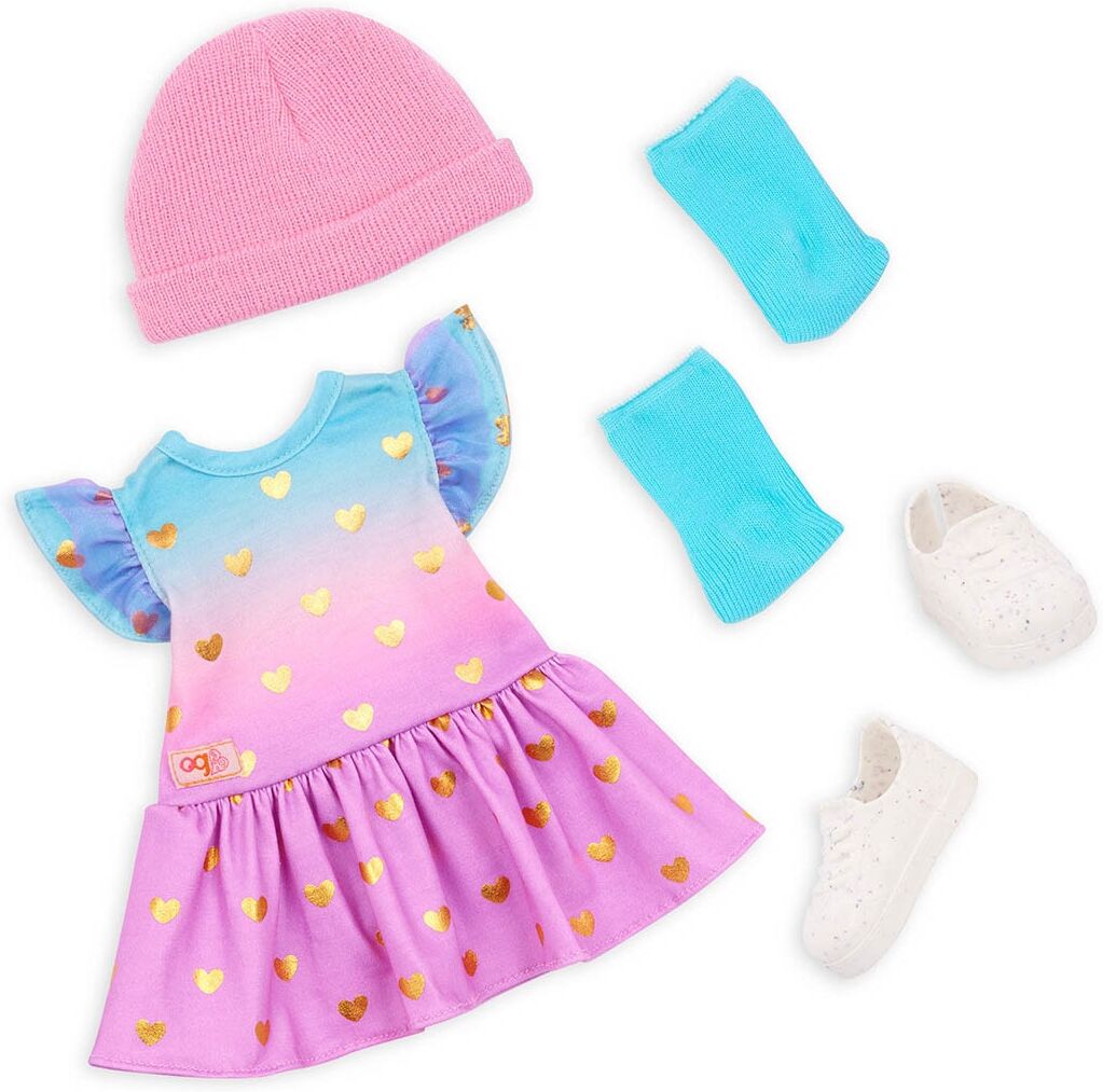 Our Generation Ropa de muñeca Outfit Vestido con corazones .