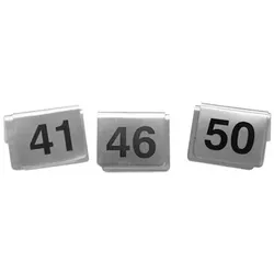 10 nummerierte Tischstaffeleien Inox EMGA - Nummer 41-50 - EMGA