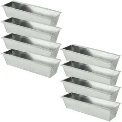 Ideoon, Blumentopf, 8er-Set Pflanzkasten für Europaletten, Blumenkübel aus verzinktem Metall, 38,5x13,5x8,5cm (38.50 x 13.50 x 8.50 cm)