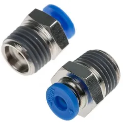 RS PRO, Rohrverbindungstechnik, Gerader Gewindeadapter, Gewinde-zu-Rohr, Messing vernickelt, 10 bar (Rohrverschraubung)
