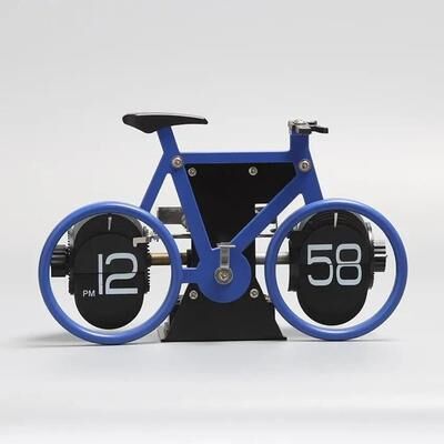 Uplift Picks Retro Bicycle Flip Desk Clock With Automatic Page Turning blue