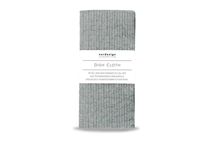 Schwamm Nordesign Grau Naturfaser/Baumwolle B 17 T 8 cm - Material: Zellulose/Baumwolle