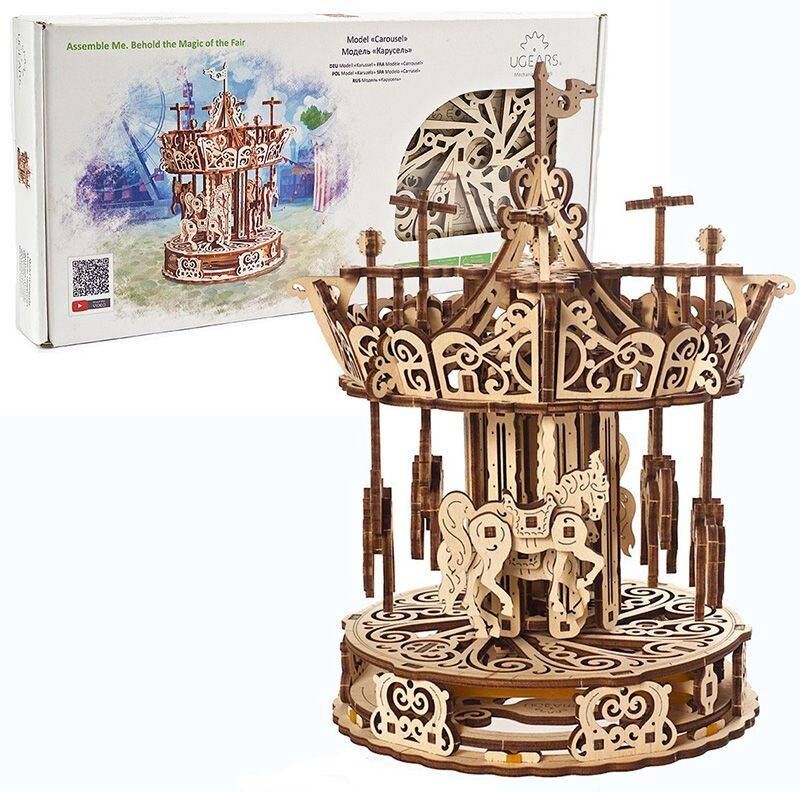 Carrousel UGEARS - Puzzle 3D Mécanique en bois