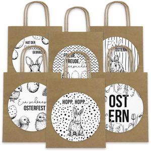 Papierdrachen Geschenktüte 060-007-017 Ostern, Geschenktasche, 18 x 23 cm, 6 Stück