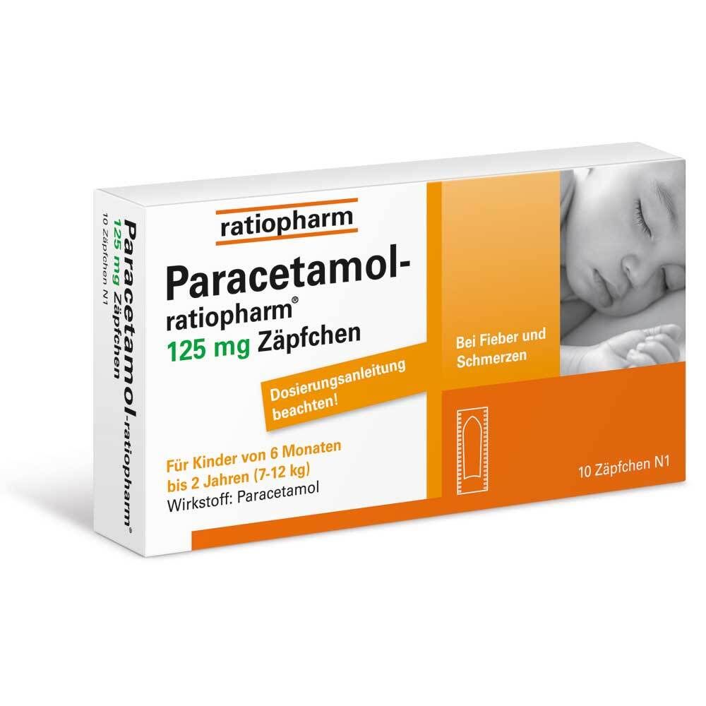 PARACETAMOL-ratiopharm 125 mg Zäpfchen 10 St Säuglings-Suppositorien
