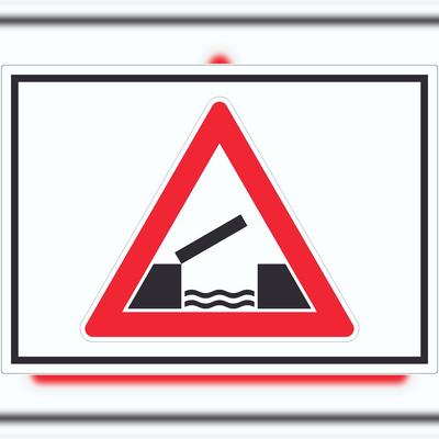 HB-Druck Aufkleber Achtung bewegliche Brücke Symbol A2 (420x594mm)