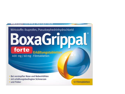 Angelini Pharma Deutschland GmbH BOXAGRIPPAL forte Erkältungstab. 400 mg/60 mg FTA 12 St 16758986