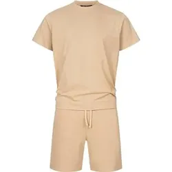 INDICODE Shorts & Shirt Set Comfy, Größe S in Beige Beige