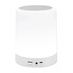 Manhattan Sound Science LED-Bluetooth-Lautsprecher, Kabellose Musikwiedergabe, LED-Licht mit drei Helligkeitsstufen und sechs Farben, integrierte Bedienelemente, MicroSD-Kartenslot, 3,5-mm-Klinkenbuchse