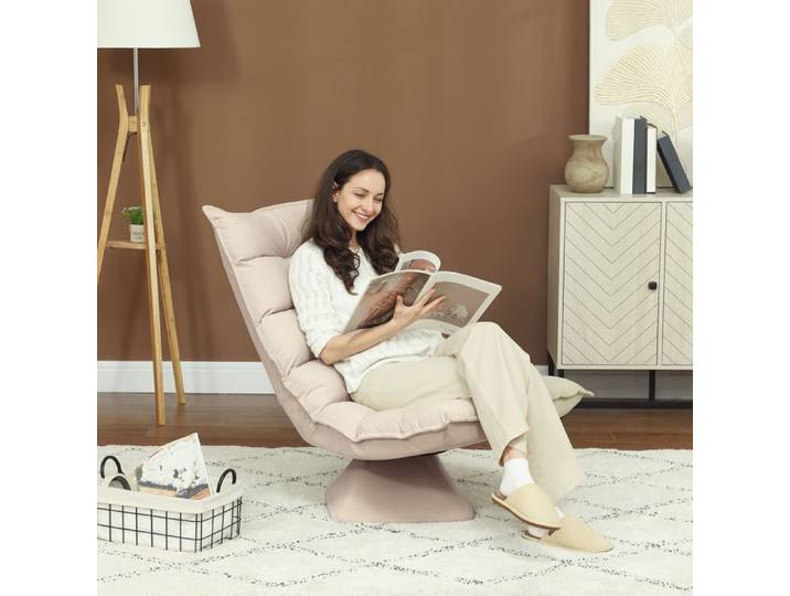 Fauteuil de sol paresseux fauteuil relax fauteuil salon design capitonné inclinaison dossier réglable pivotant 360°