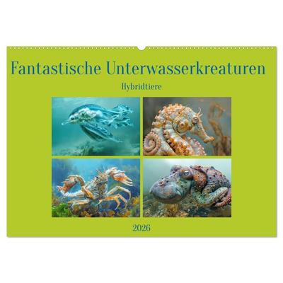 Fantastische Unterwasserkreaturen - Hybridtiere (Wandkalender 2026 DIN A2 quer), CALVENDO Monatskalender