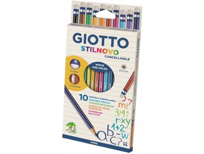 Giotto Kredki Stilnovo + gumka + temperówka