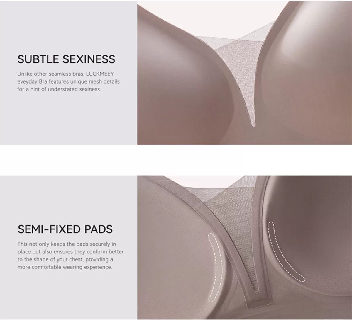 INF Nahtloser atmungsaktiver Stütz-BH für große Größen - Deep V Lift, weiche Unterstützung, mehrere Farben & Größen XXL Schwarz