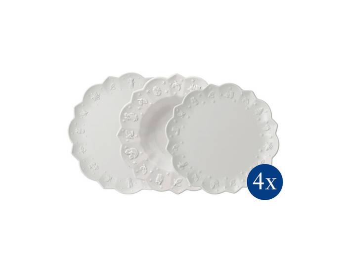Villeroy & Boch Speisetellerset Toy`s Delight Royal Classic, Weiß, Keramik, 12-teilig, Weihnachten, stoßfest, Essen & Trinken, Geschirr, Teller, Speiseteller