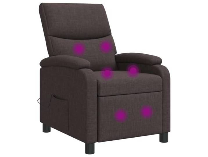 Massage Relaxsessel Dunkelbraun Stoff Neigungsfunktion,Metall und Holzwerkstoff,Schaumstoff und Faser,feuchtes Tuch,klare Linien