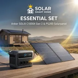 Anker Solix C1000X Gen2 + PS200 Gen2 - Essential Set / Tragbare Powerstation mit Solarpanel - (0% MwSt gemäß § 12 Abs. 3 S. 1 UStG bei Vorliegen der gesetzlichen Voraussetzungen)