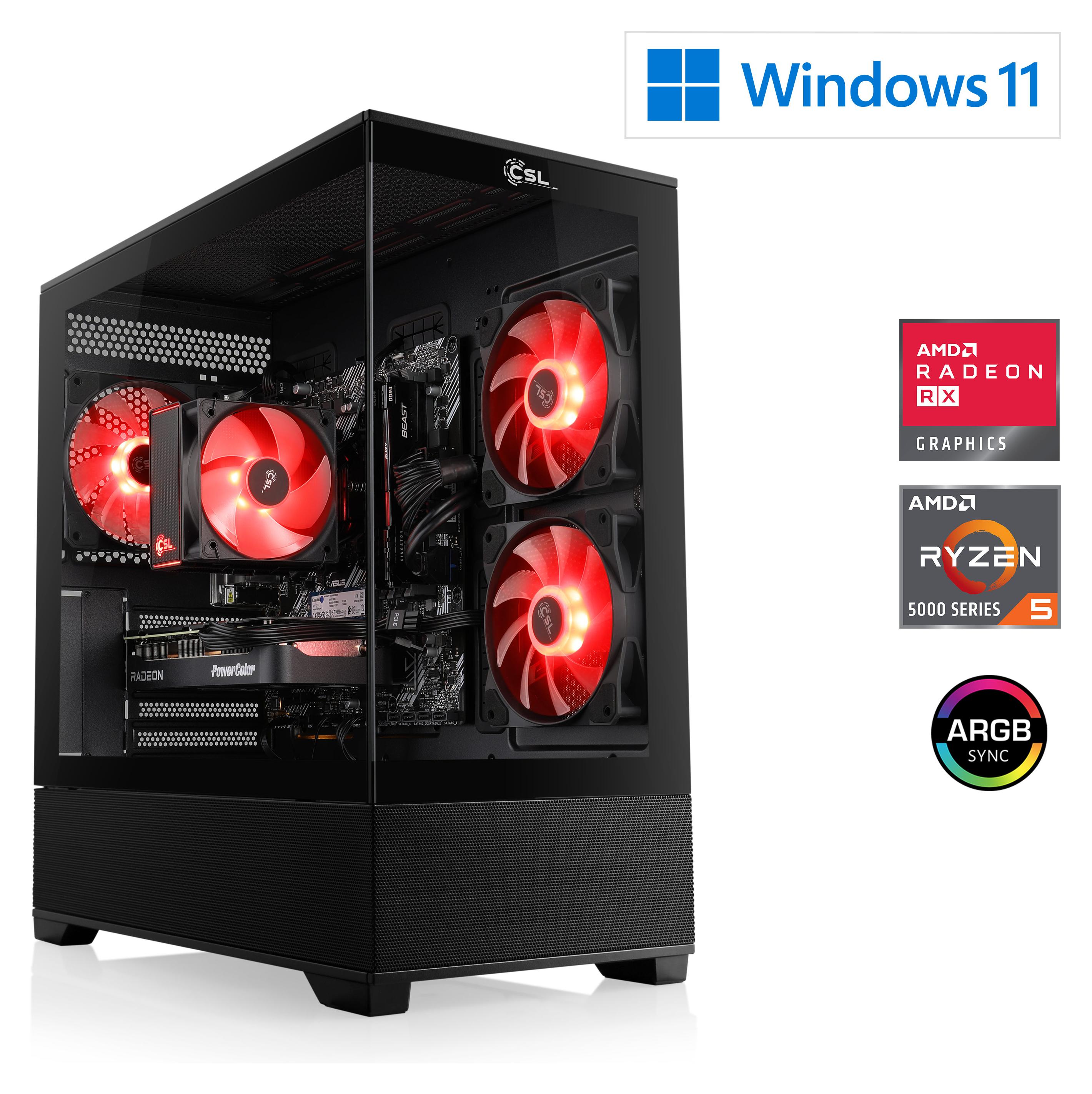 Gaming PC M13700H / AMD Ryzen 5 5500, 6x 3600 MHz / AMD RX9060 / 16 Go DDR4 RAM / M.2 SSD 500 GB - Windows 11 Home