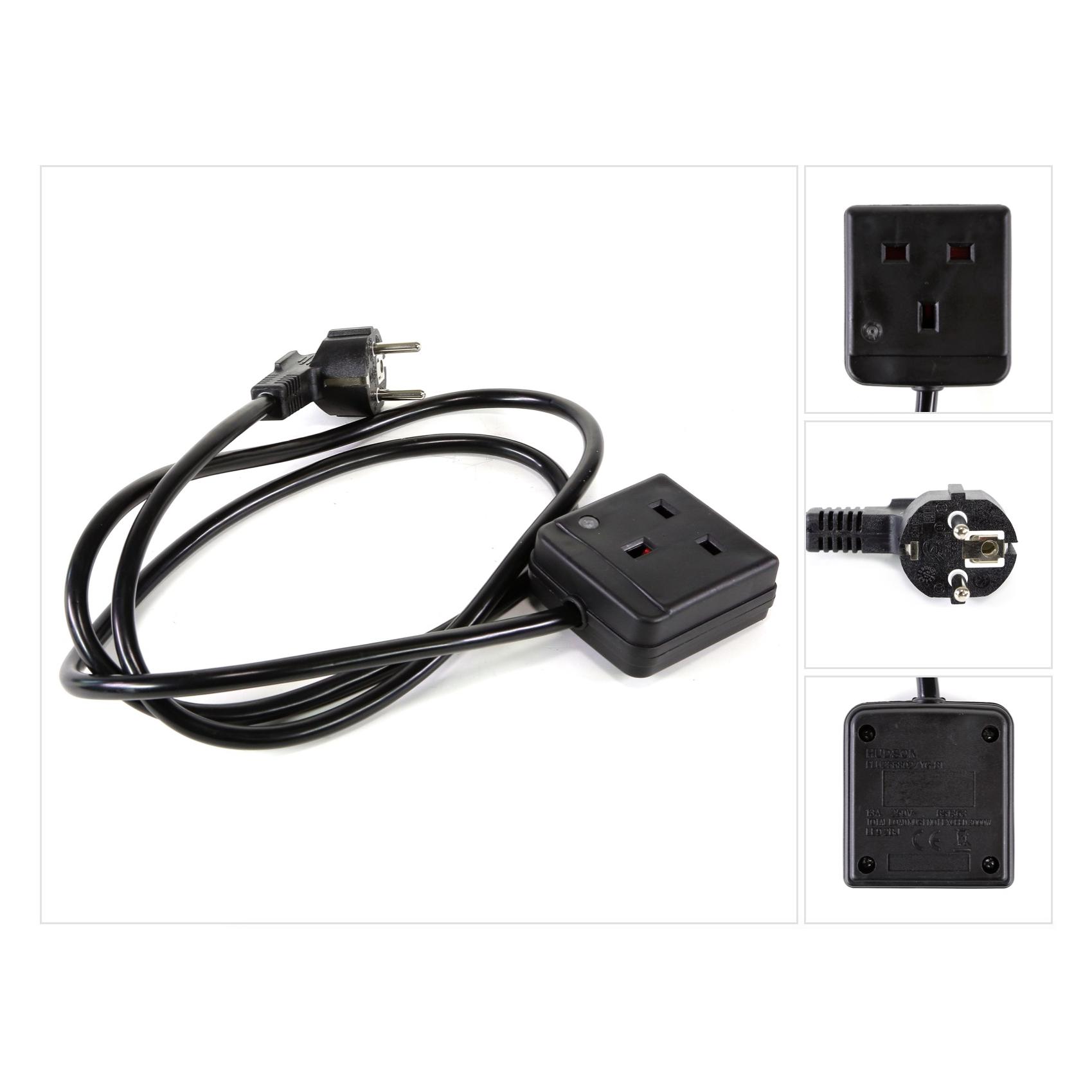 Dinotech UK zu EU Netzkabel Adapter 1,5 m ( Stecker / Kabel / Verlängerung / Konverter/ Reisestecker / Reise (1.50 m, CEE 7/7) (13679449)