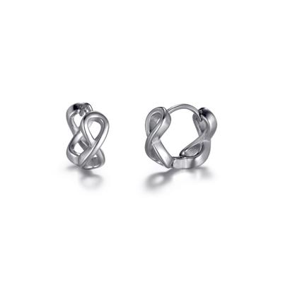 Paar Creolen FIRETTI "Schmuck Geschenk Edelstahl Ohrschmuck Infinity Unendlichkeitsschleife", silber (edelstahlfarben), Ohrringe, Damen, 14,5mm, Edelstahl