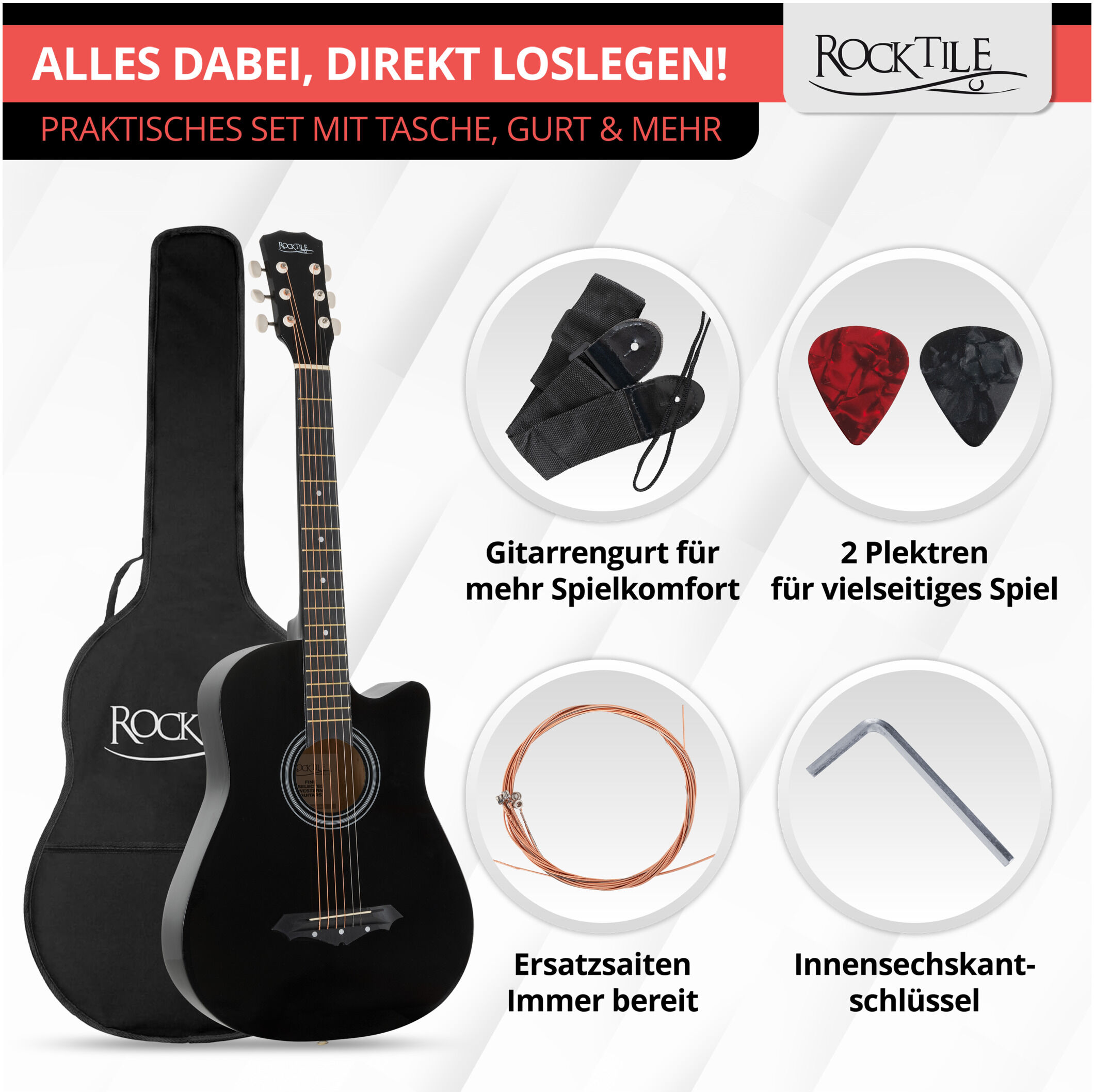 ROCKTILE Westerngitarren Set