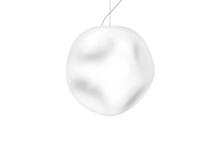 Foscarini Pendelleuchte Hoba, Design, organische Glasform, blend