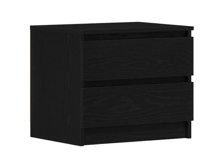 fsahslih 2er Set Nachttisch Schwarz Eichen-Optik 50x40x43,5 cm Funktionaler Beistelltisch fürs Schlafzimmer aus robustem Holzwerkstoff mit Schublade und 120 kg Belastbarkeit.