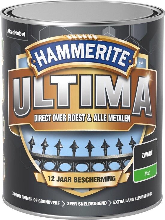 Hammerite Ultima Mat - Zwart   8710839115043   Verf