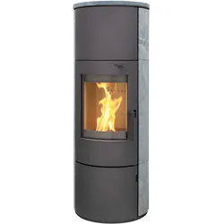 Thermia Kaminofen München XL Stahl gussgrau Speckstein