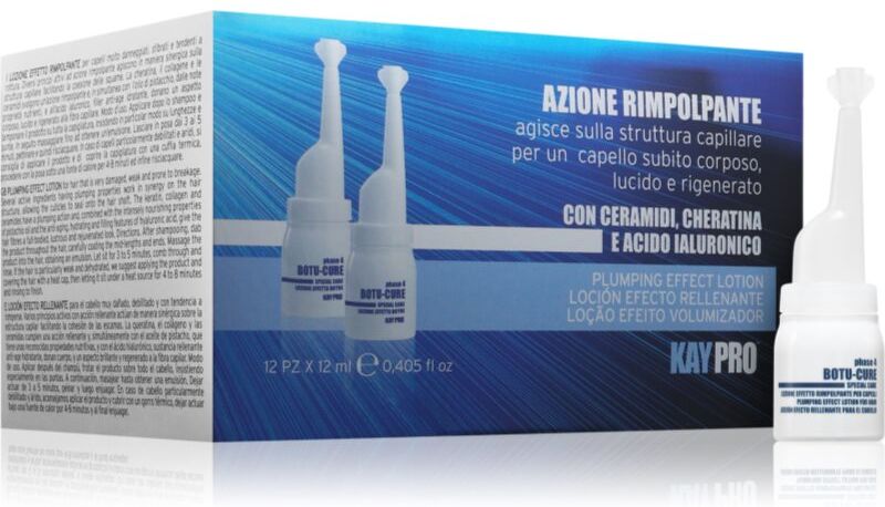 Kaypro Botu-Cure après-shampoing hydratant pour cheveux abîmés et fragiles à usage professionnel 12x12 ml