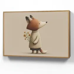 NACHTTISCHLAMPE MIT AKKU Fuchs - Gelbe Blumen - Minimalistisch 100x70 cm