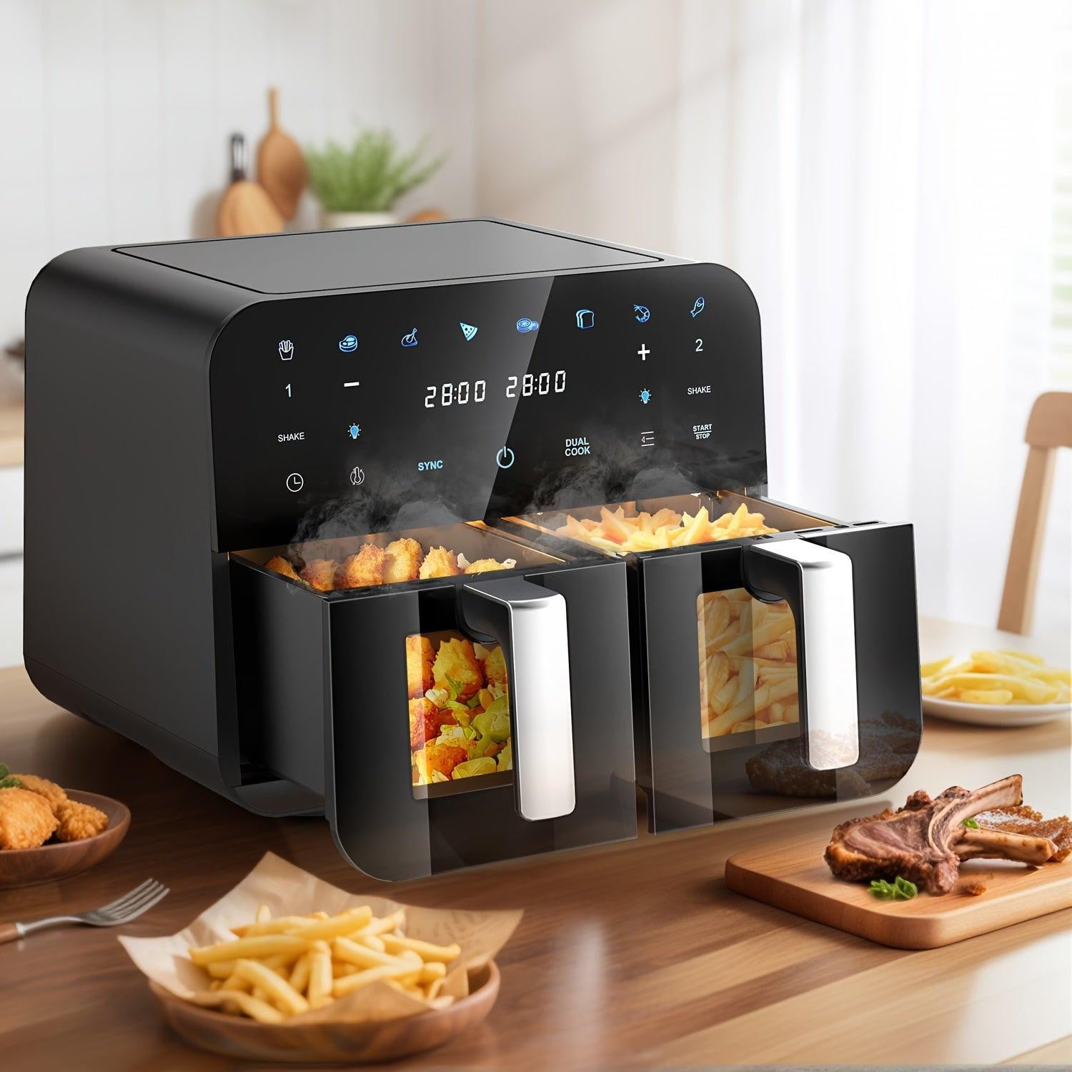 Selius Dubbele XXL Airfryer met Venster - 10L Capaciteit