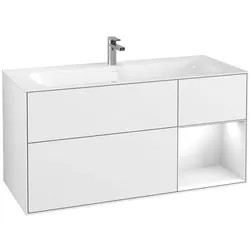 Villeroy und Boch Finion Waschtischunterschrank G070GFGF 119,6x59,1cm, Emotion, Regal rechts Glossy white lacquer, Glossy white lacquer