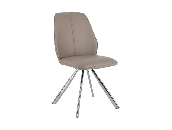 Design Esszimmerstuhl „Maxwell“ Kunstleder Taupe Bizzotto