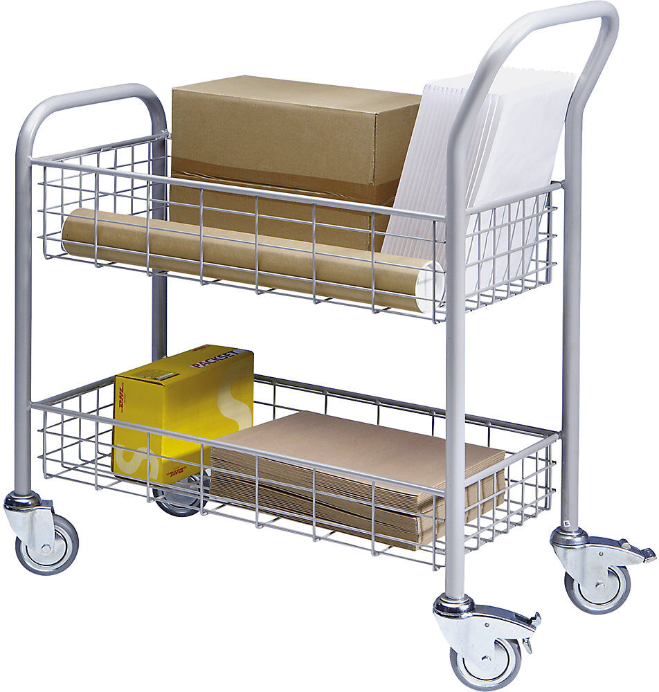 Postverteilwagen, 2 Ladeflächen, Tragfähigkeit 200 kg eurokraft pro